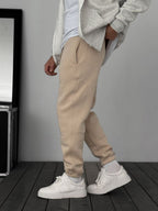 Fleece-Lined Sweatpants with Elastic Hem