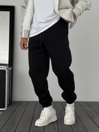 Fleece-Lined Sweatpants with Elastic Hem