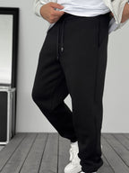 Fleece-Lined Sweatpants with Elastic Hem