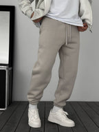 Fleece-Lined Sweatpants with Elastic Hem