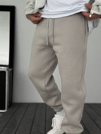 Fleece-Lined Sweatpants with Elastic Hem