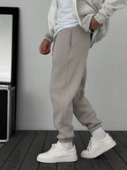 Fleece-Lined Sweatpants with Elastic Hem