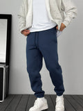 Fleece-Lined Sweatpants with Elastic Hem