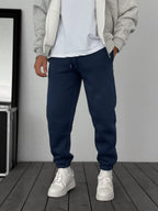 Fleece-Lined Sweatpants with Elastic Hem
