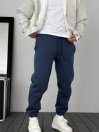 Fleece-Lined Sweatpants with Elastic Hem