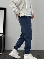 Fleece-Lined Sweatpants with Elastic Hem