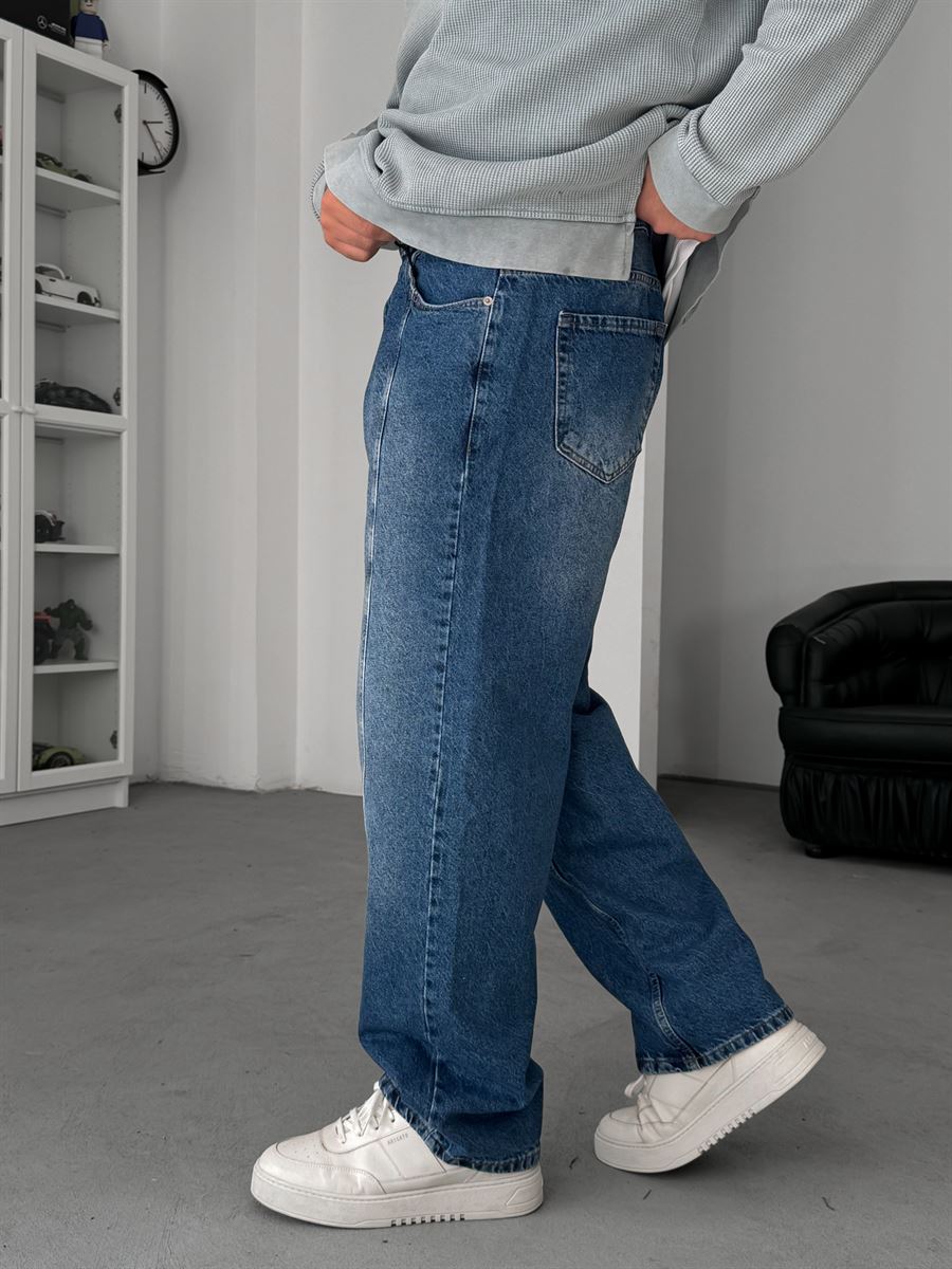 Blue Front Stitched Baggy Jeans KE-924/925/926