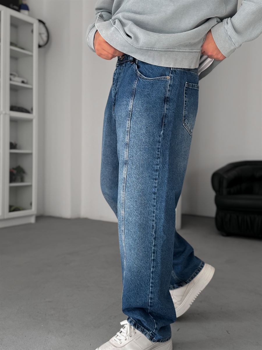 Blue Front Stitched Baggy Jeans KE-924/925/926