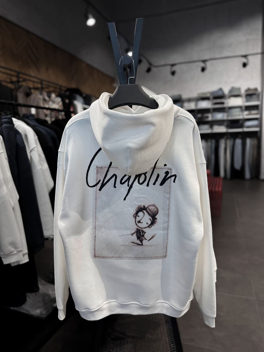 Chaplin Patched Hooded Sweatshirt