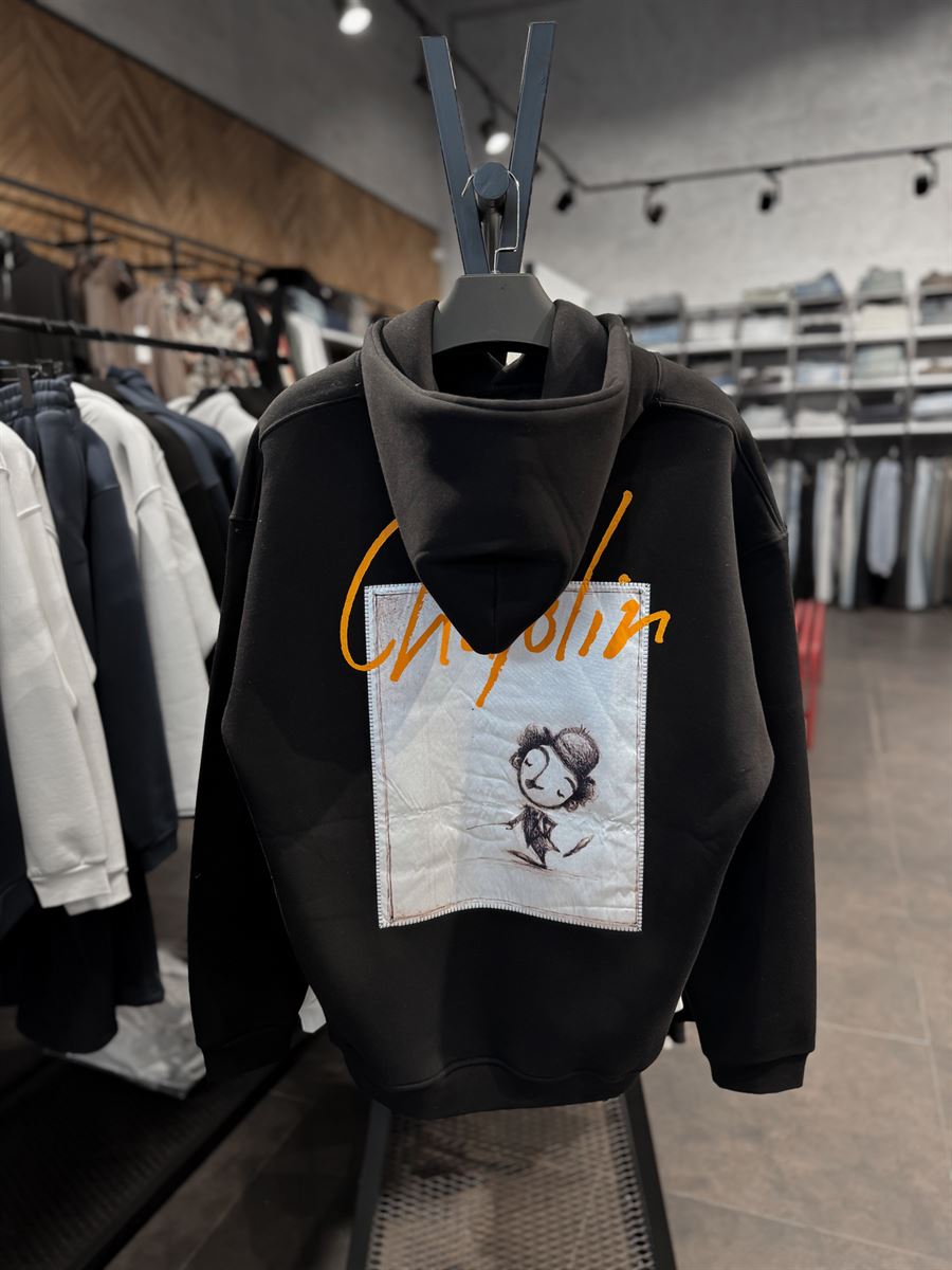 Chaplin Patched Hooded Sweatshirt