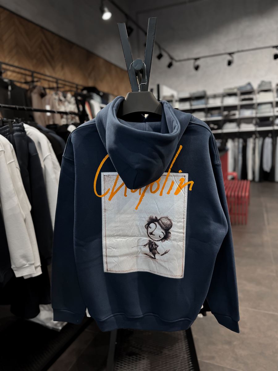 Chaplin Patched Hooded Sweatshirt