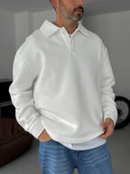 Buttoned Collar Sweatshirt