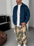 C-Embroidered Jean Shirt