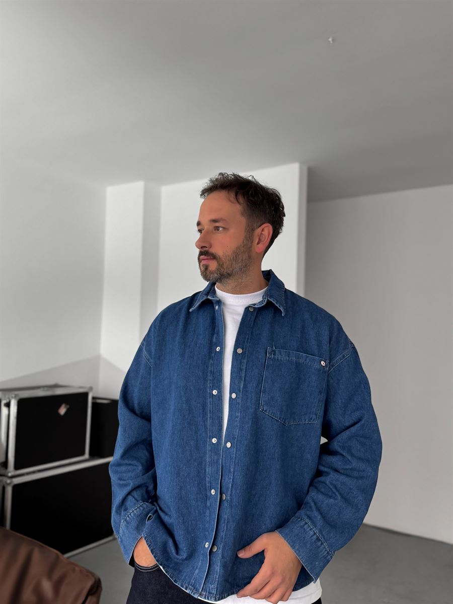 Jean Shirt with Logo Pocket