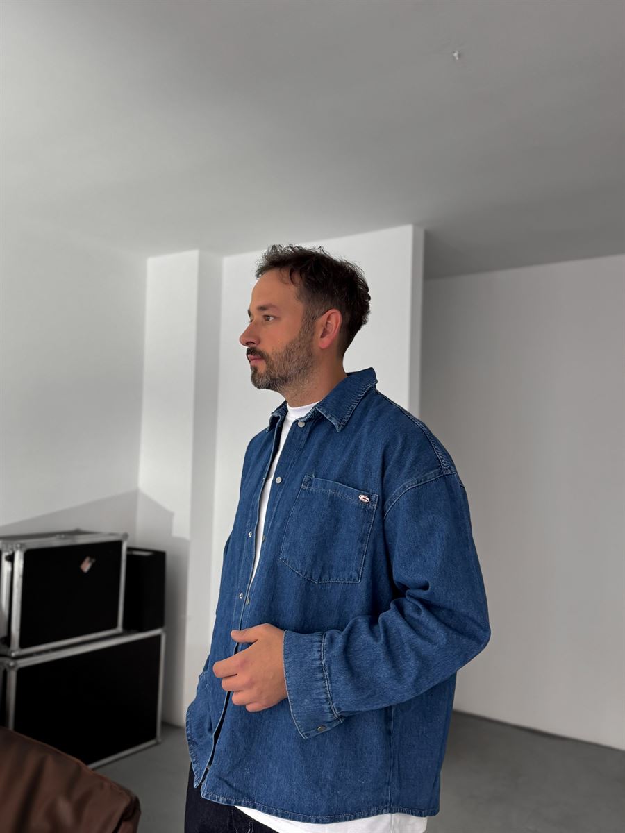 Jean Shirt with Logo Pocket