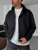 C-Embossed Zipped Scuba Sweatshirt