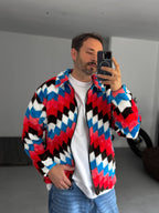 Mixed Patterned Plush Sweatshirt