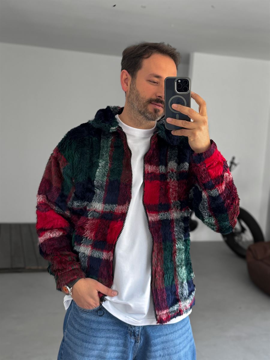 Mixed Patterned Plush Sweatshirt