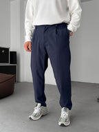 Seersucker Basic Pleated Pants