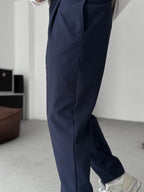 Seersucker Basic Pleated Pants
