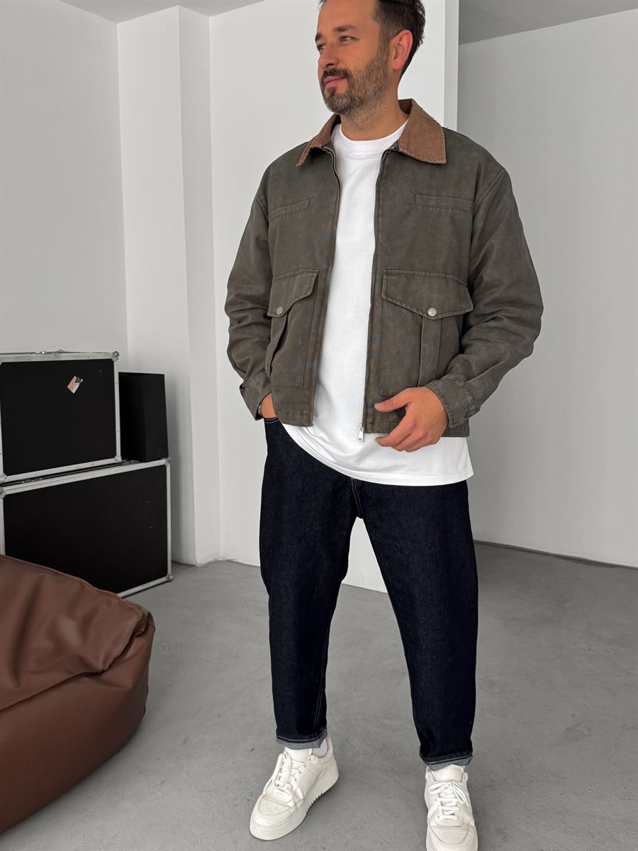 Collar and Pocket Detailed Jacket