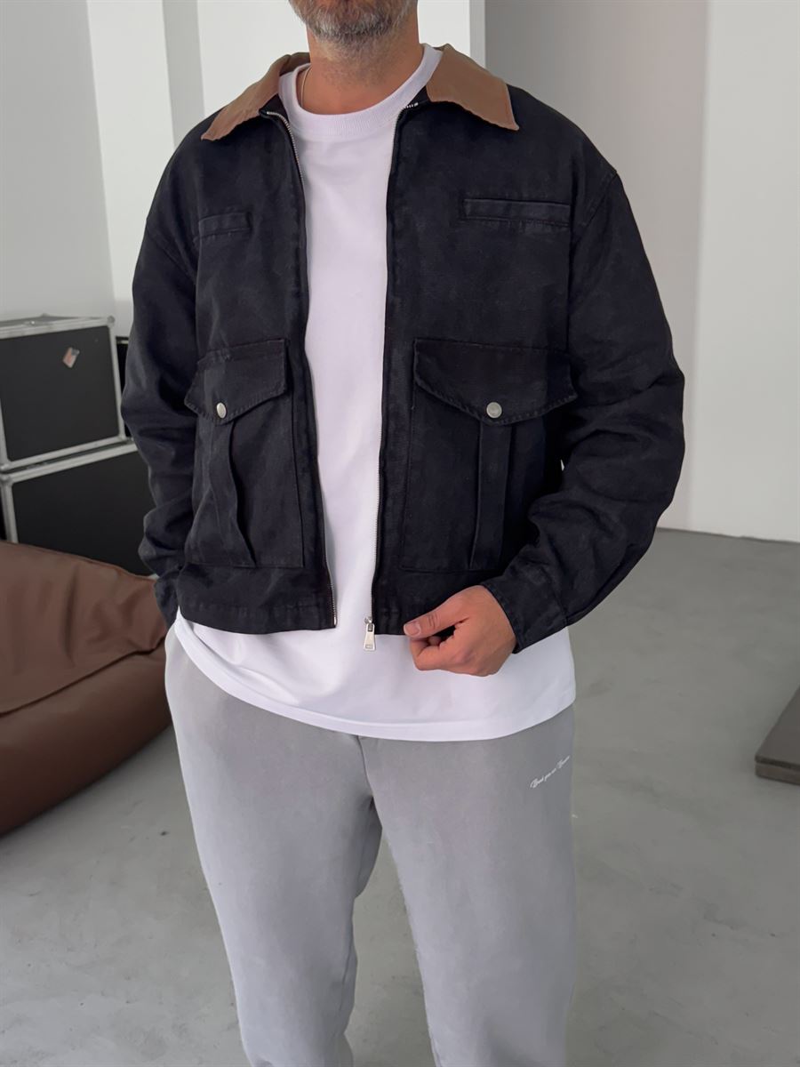 Collar and Pocket Detailed Jacket