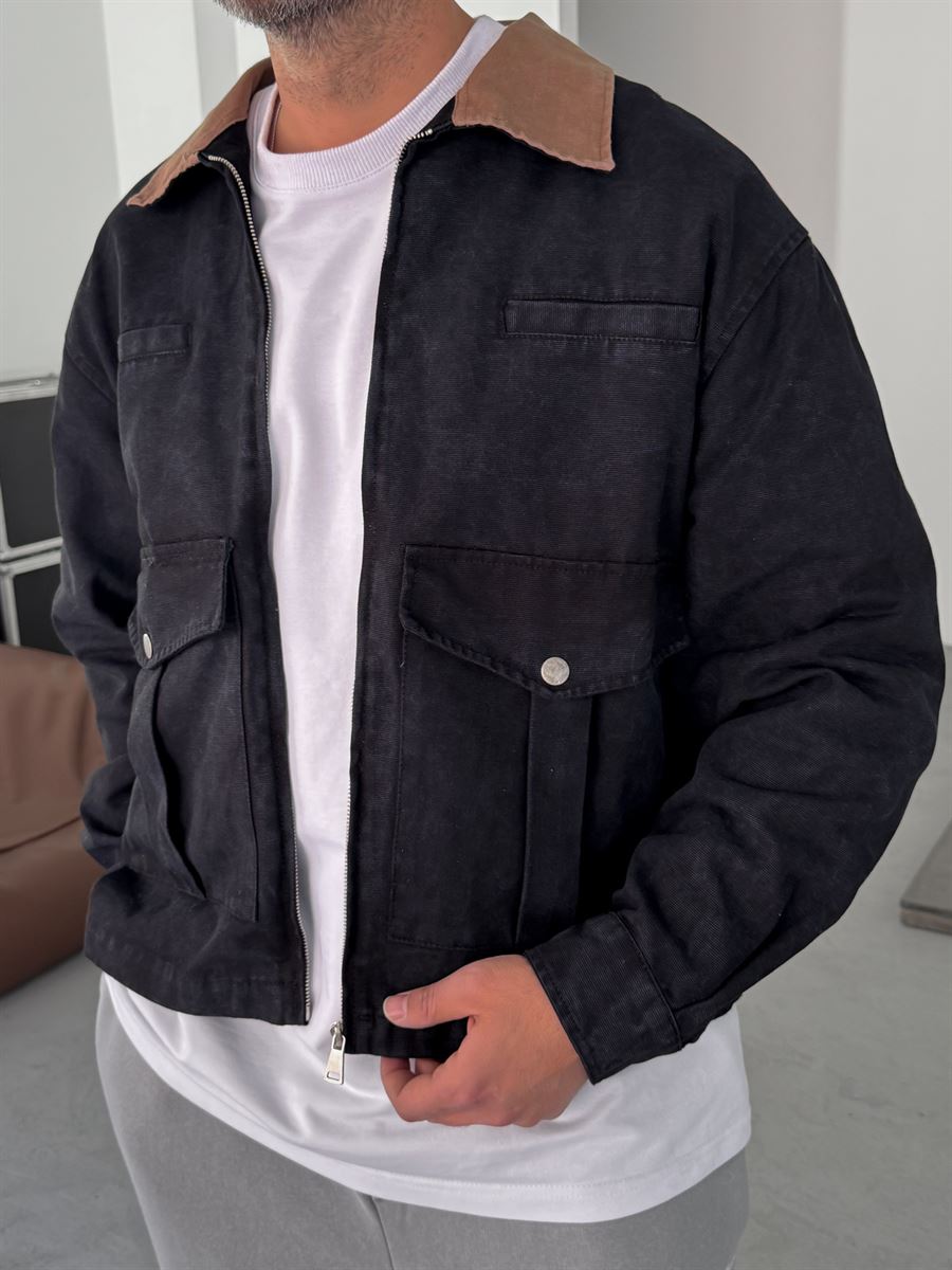 Collar and Pocket Detailed Jacket