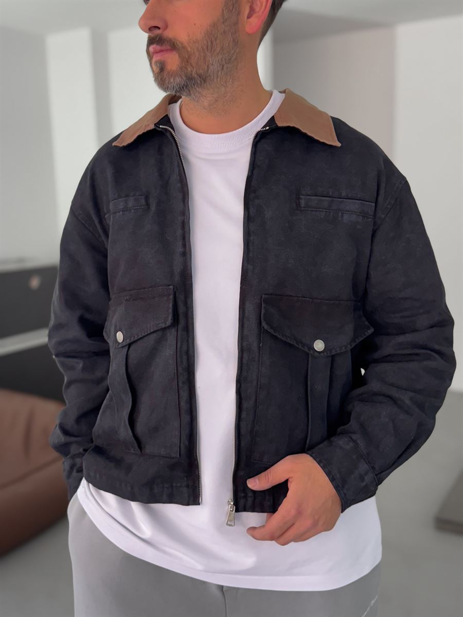 Collar and Pocket Detailed Jacket