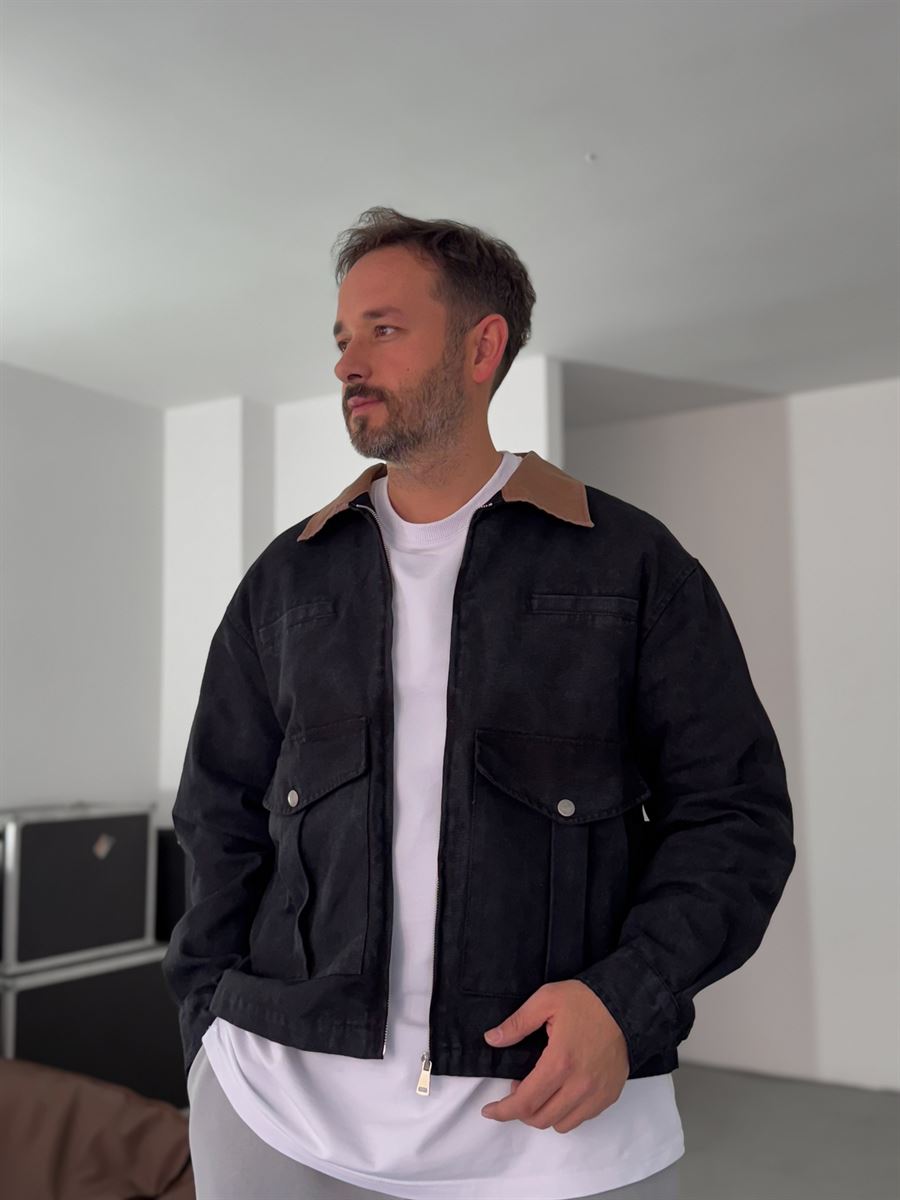 Collar and Pocket Detailed Jacket