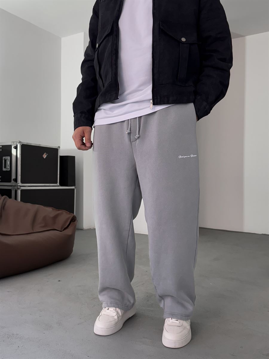 Sweatpants with Denim Pocket Detail