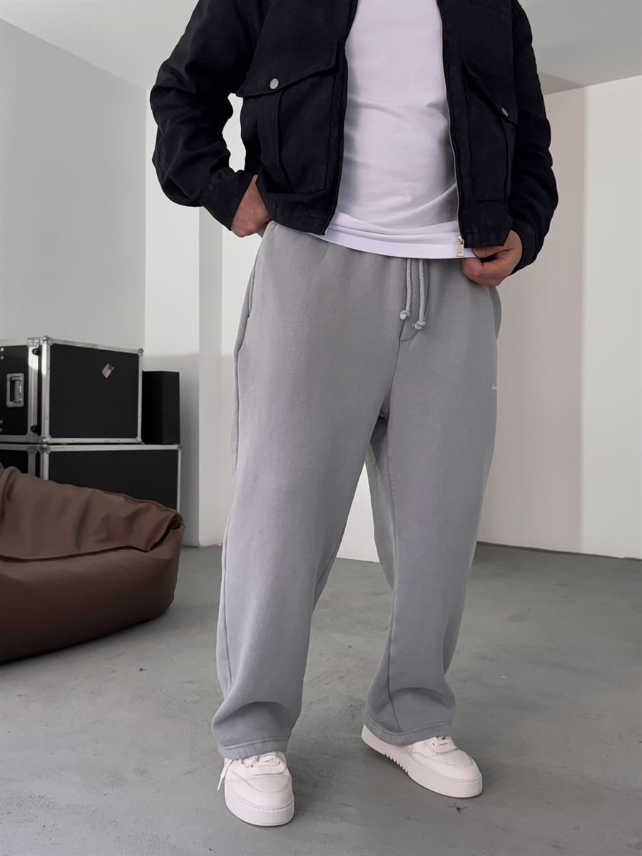 Sweatpants with Denim Pocket Detail