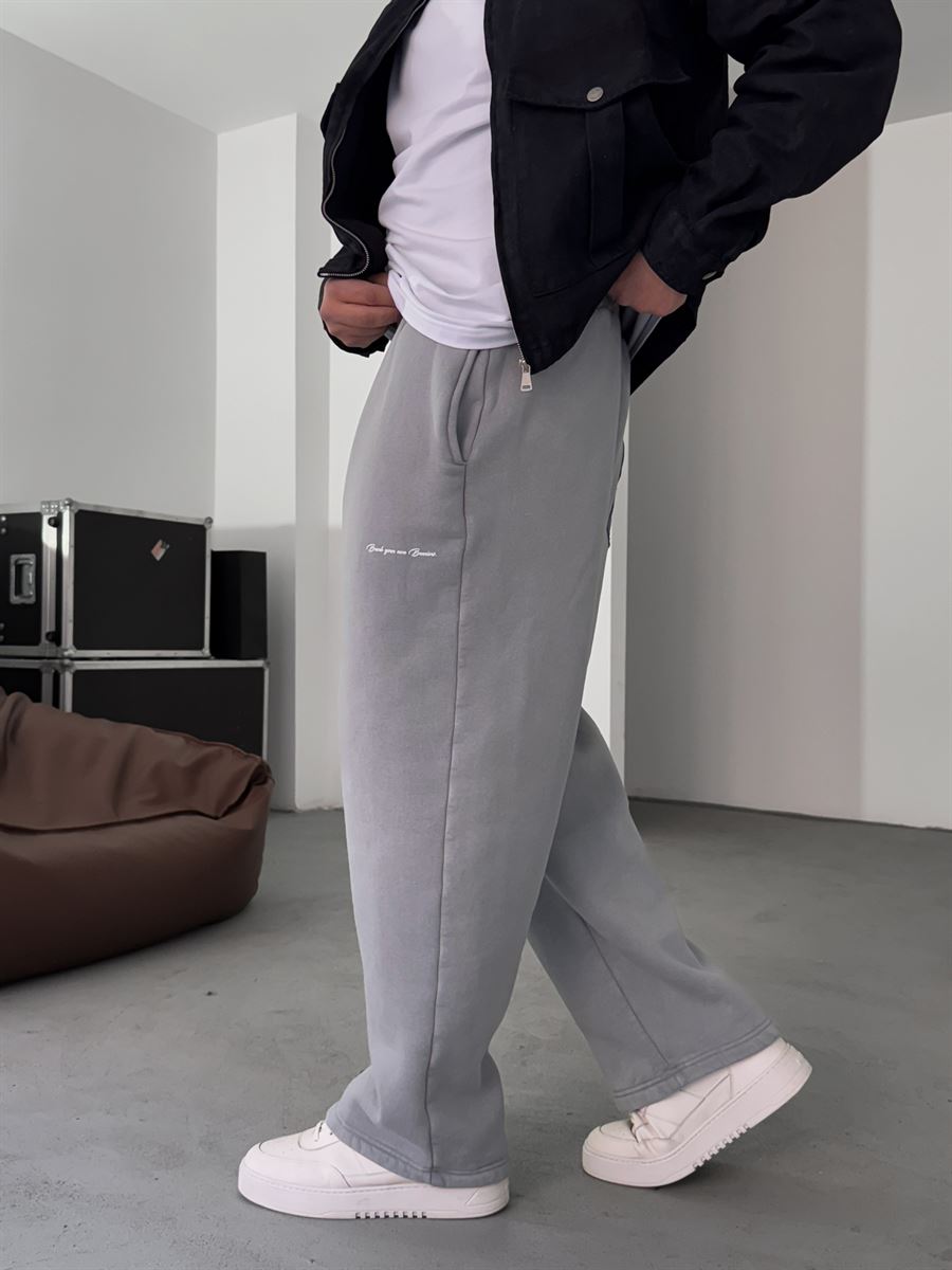 Sweatpants with Denim Pocket Detail