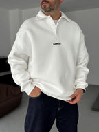 Embroidered Collared Sweatshirt