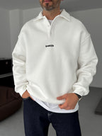 Embroidered Collared Sweatshirt