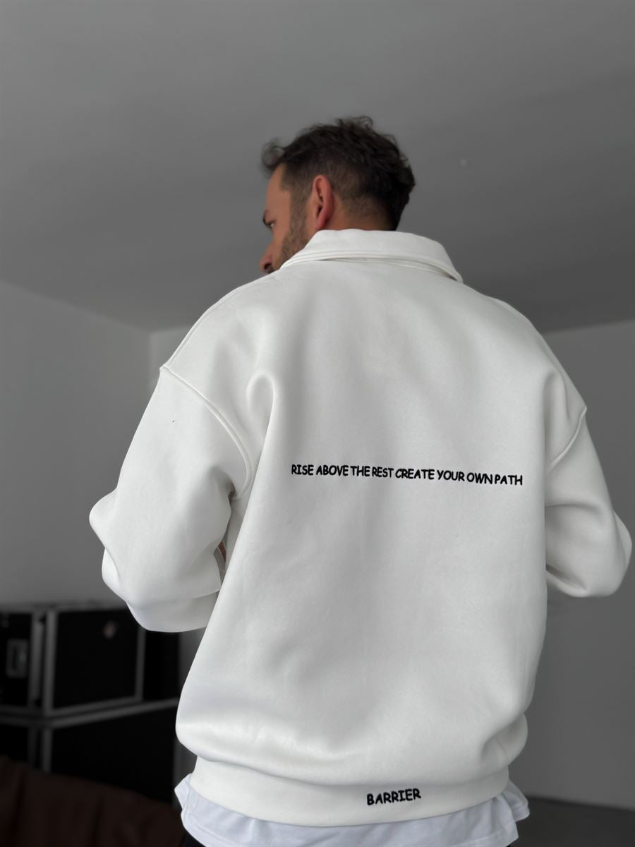 Embroidered Collared Sweatshirt