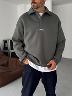 Embroidered Collared Sweatshirt