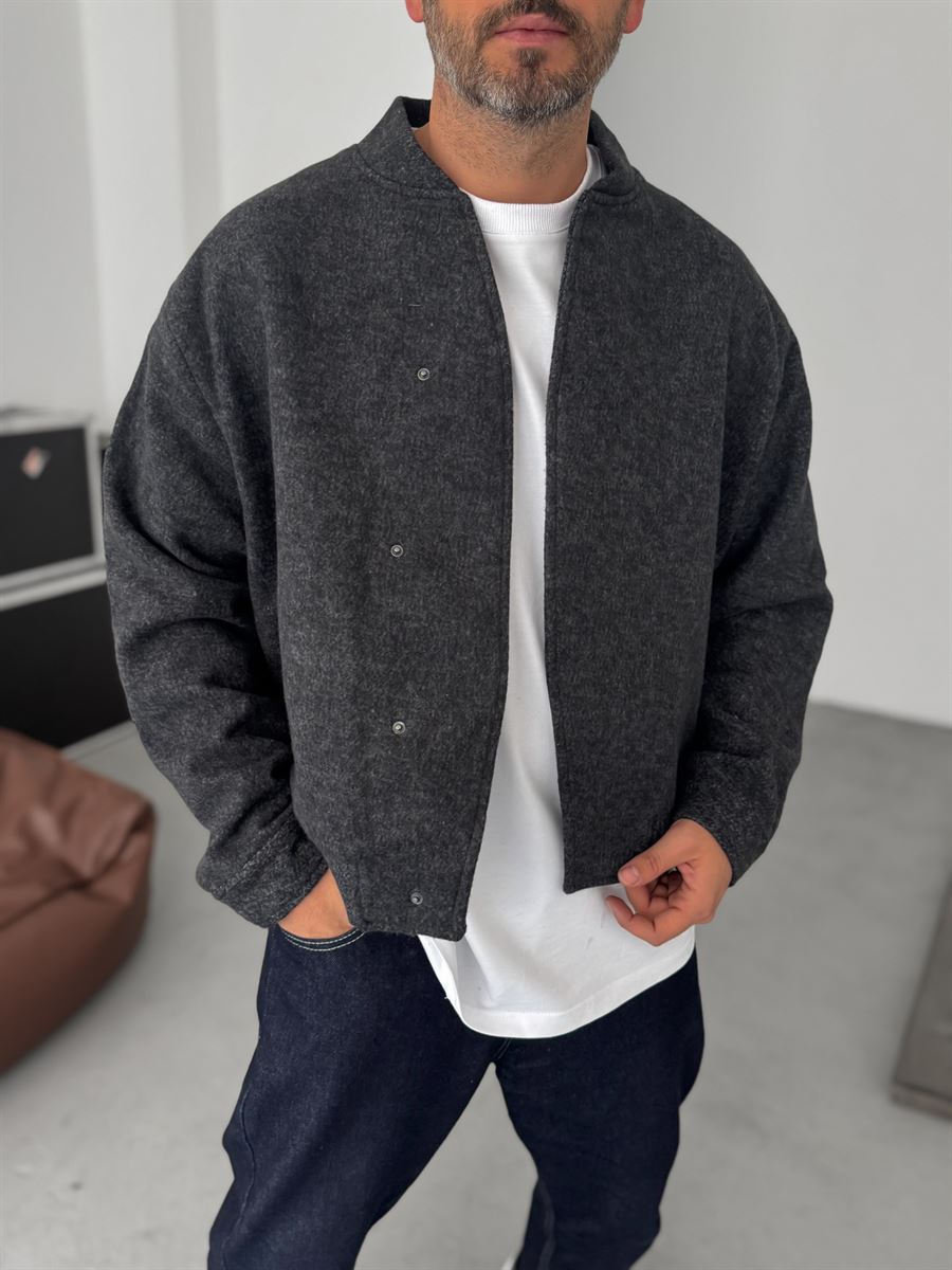 Buttoned Cashmere Blend Jacket