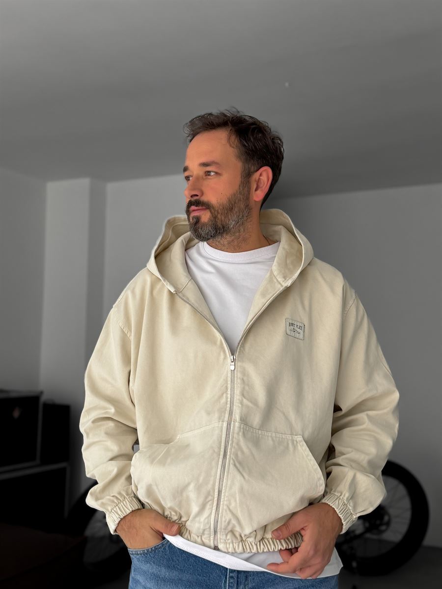 Hooded Denim Sweatshirt