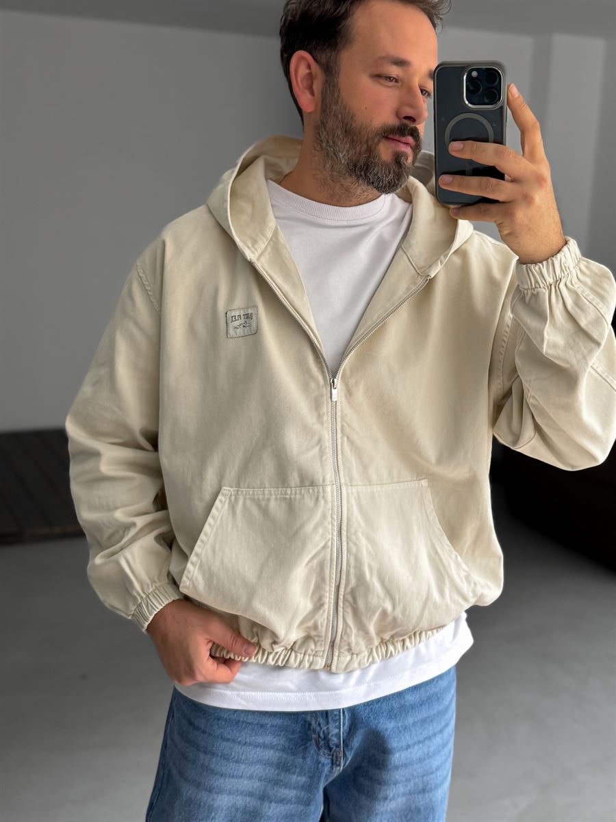 Hooded Denim Sweatshirt