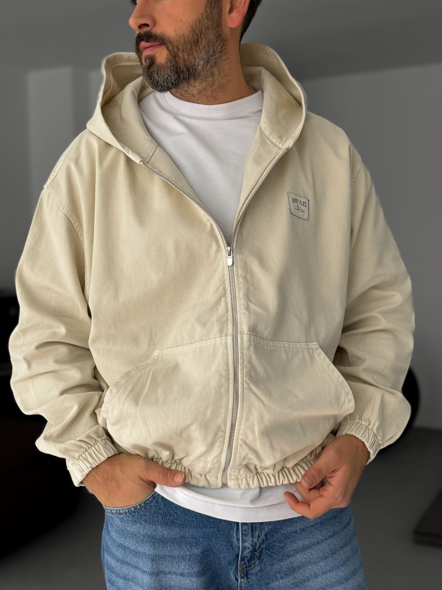 Hooded Denim Sweatshirt