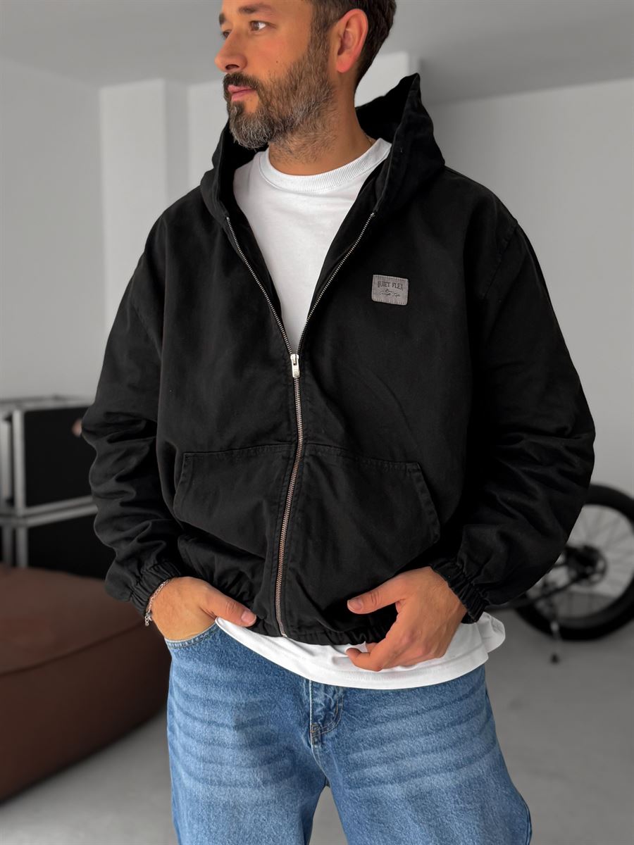 Hooded Denim Sweatshirt