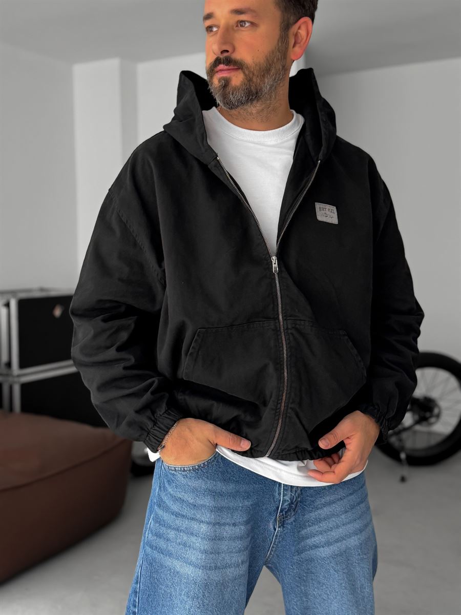 Hooded Denim Sweatshirt