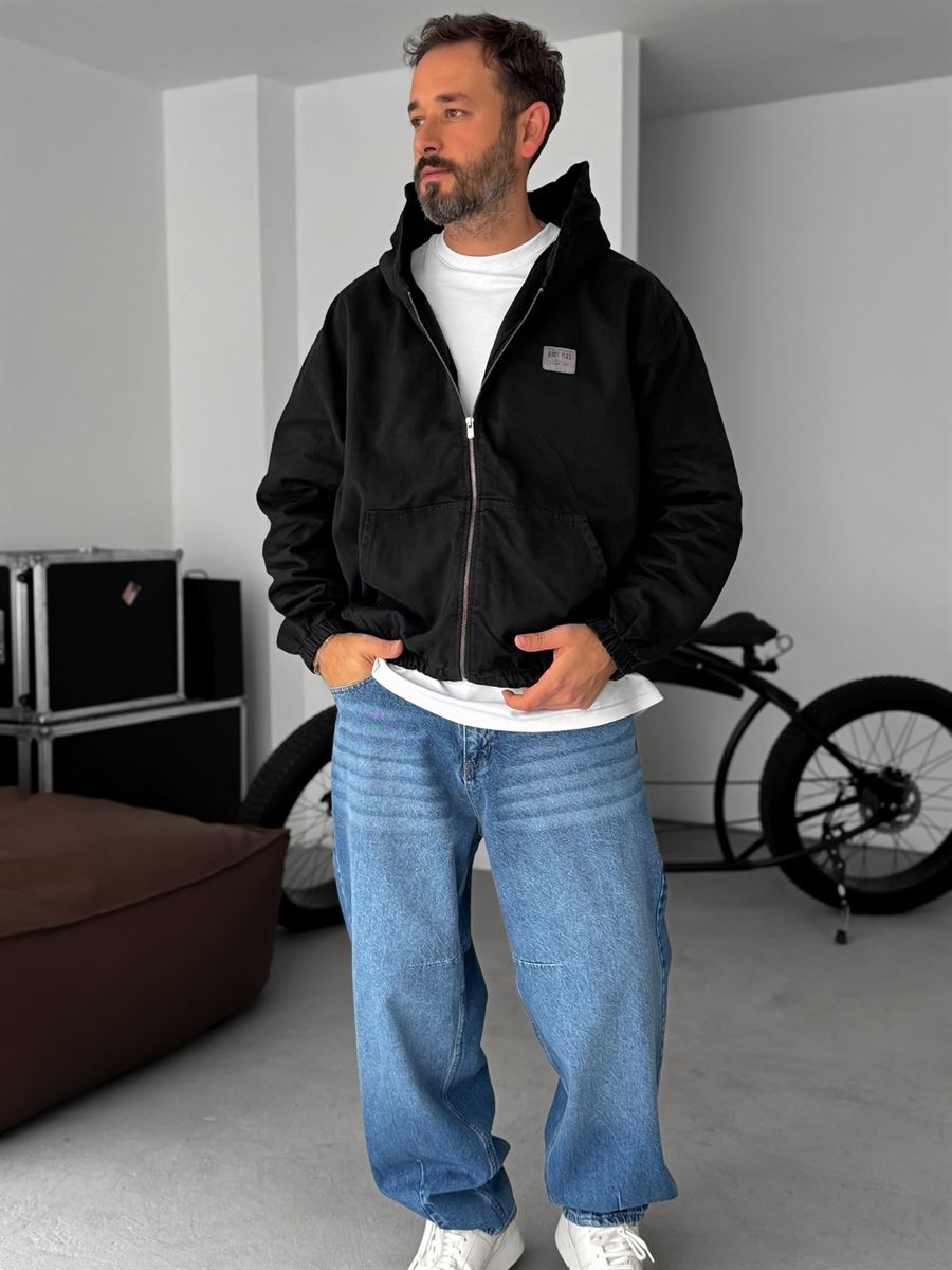 Hooded Denim Sweatshirt