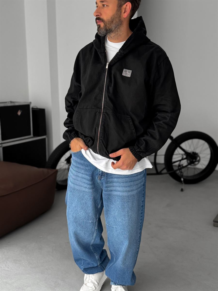 Hooded Denim Sweatshirt