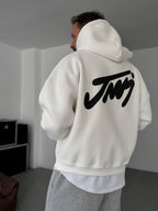 Basic Printed Hooded Sweatshirt