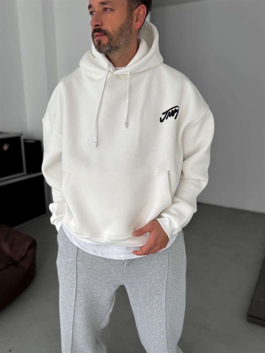 Basic Printed Hooded Sweatshirt