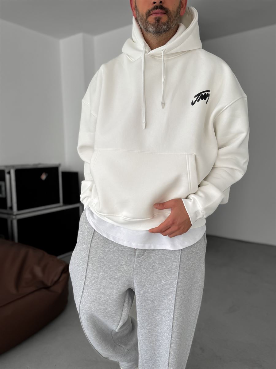 Basic Printed Hooded Sweatshirt