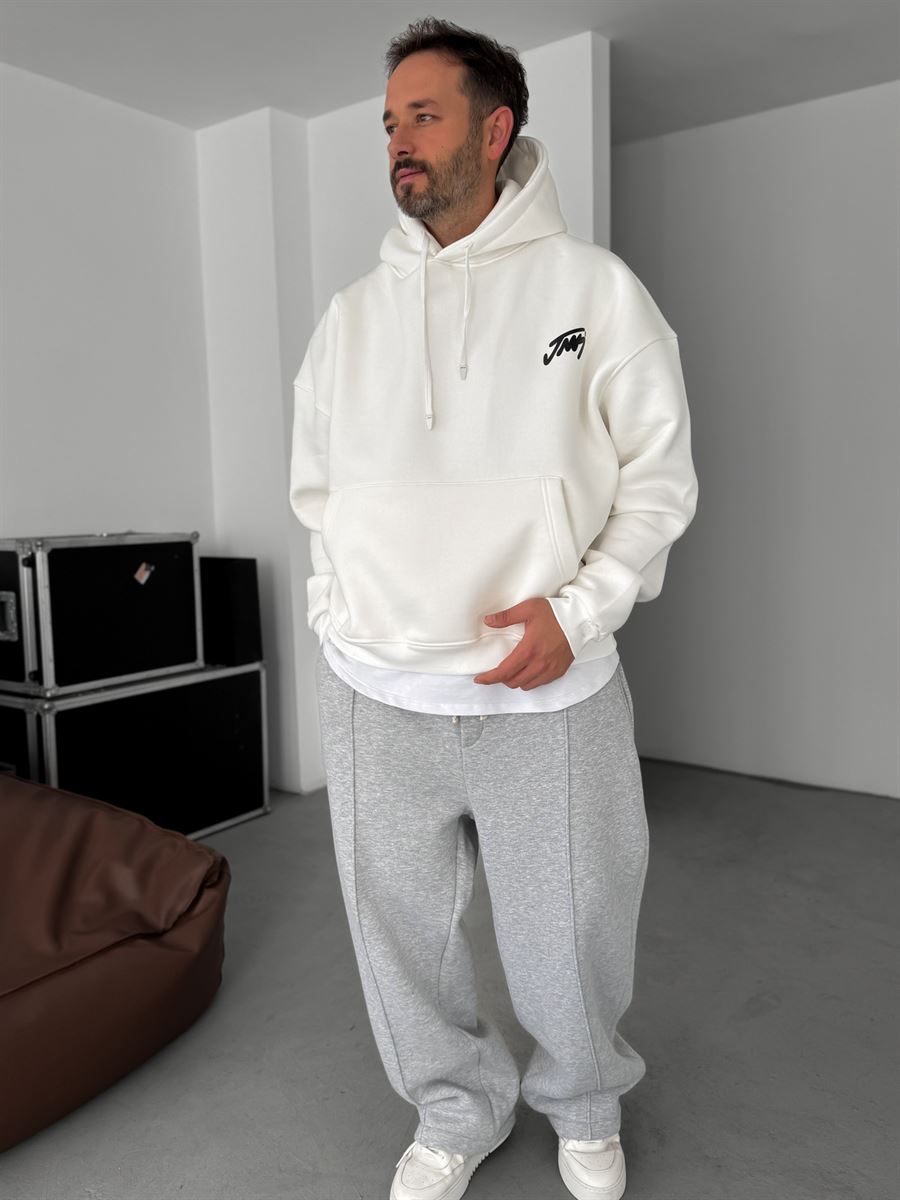 Basic Printed Hooded Sweatshirt