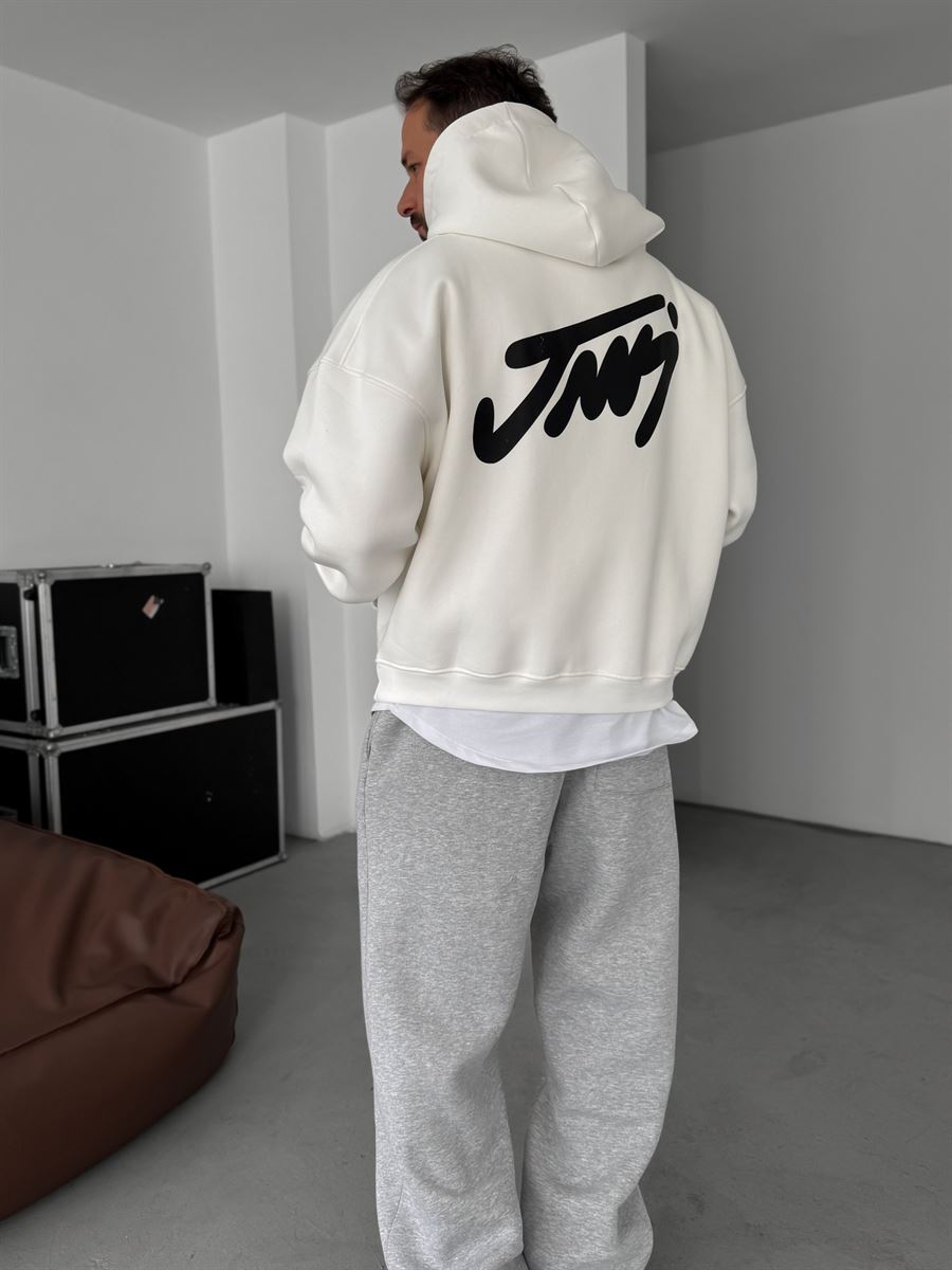 Basic Printed Hooded Sweatshirt