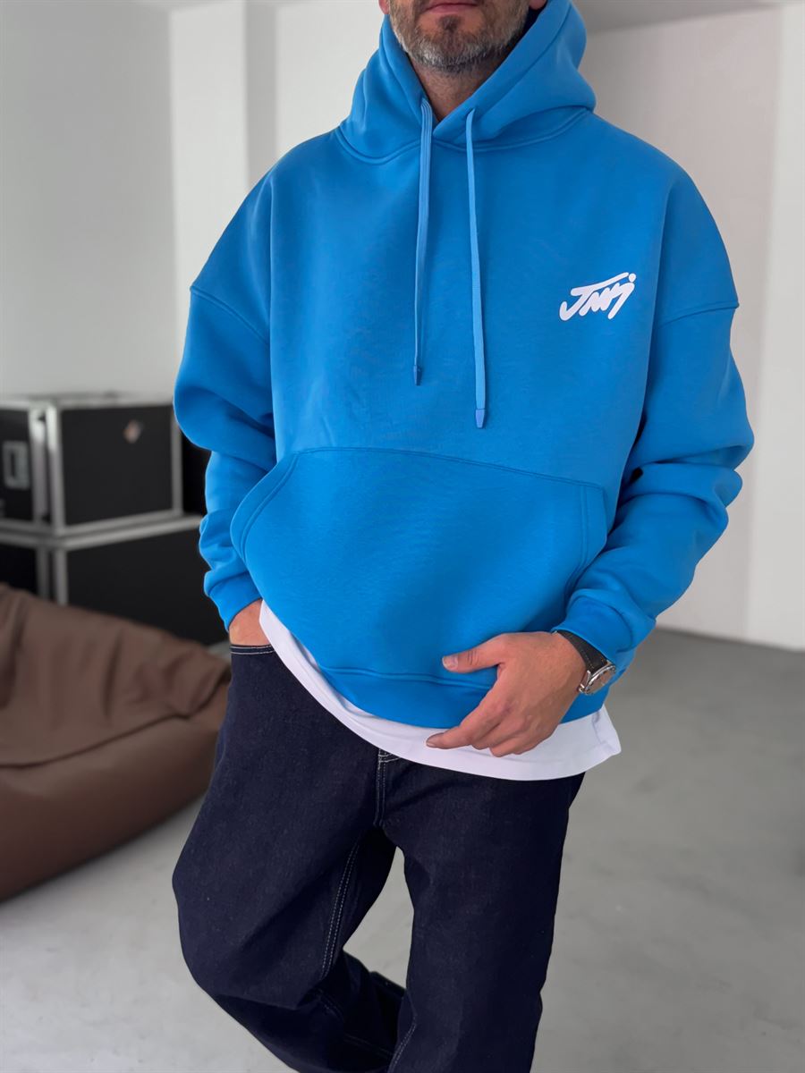 Basic Printed Hooded Sweatshirt